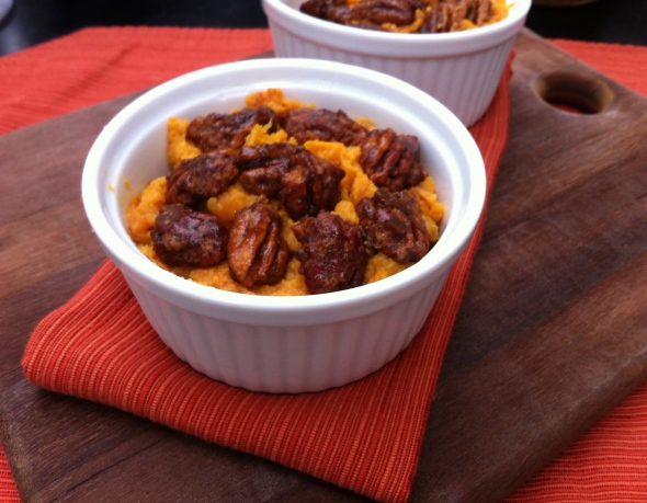 Mashed Sweet Potatoes with Grand Marnier Glazed Pecans: A Broad Cooking